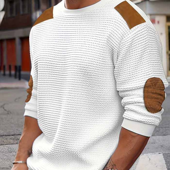 Strukturerad elbow-patch pullover