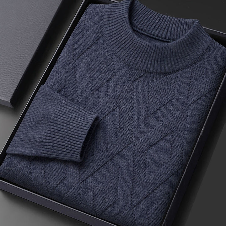 Strukturerad mockneck tröja