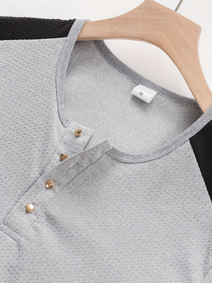 Strukturerad långärmad henley