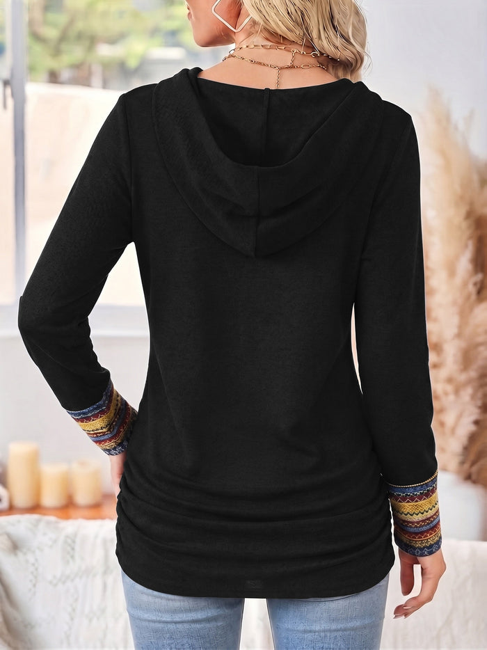Mönstrad patchwork hoodie