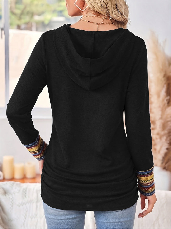 Mönstrad patchwork hoodie