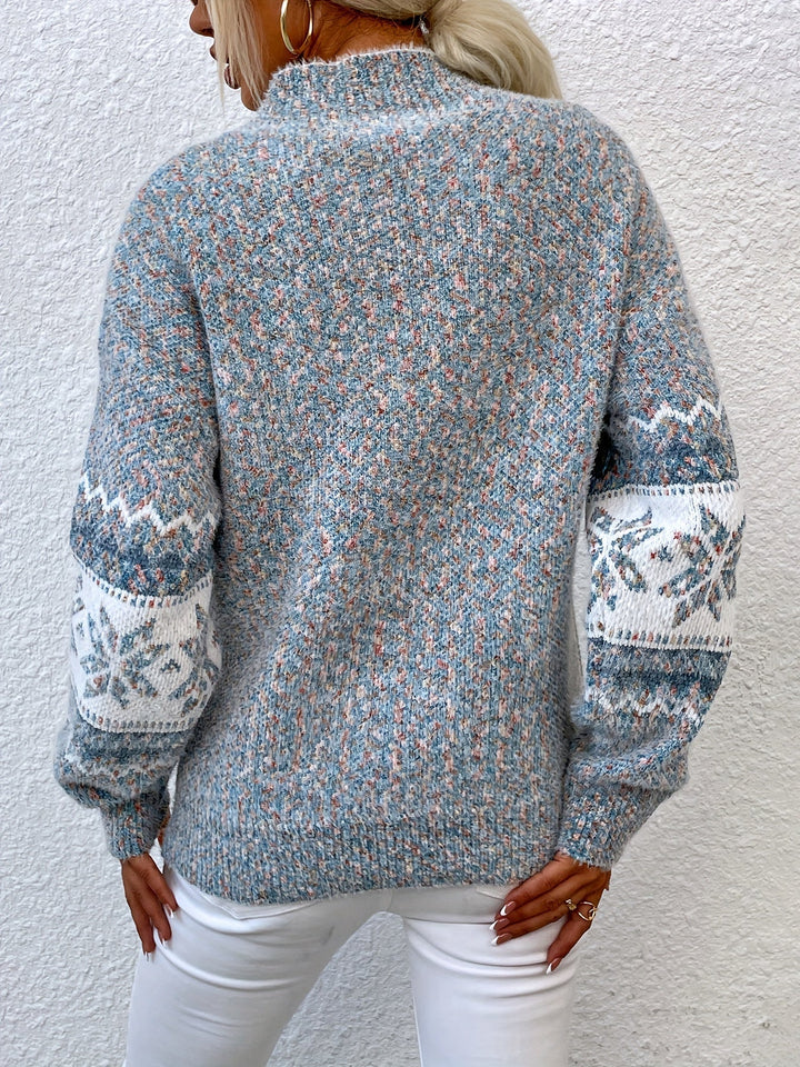 Mysig snowflake mockneck tröja