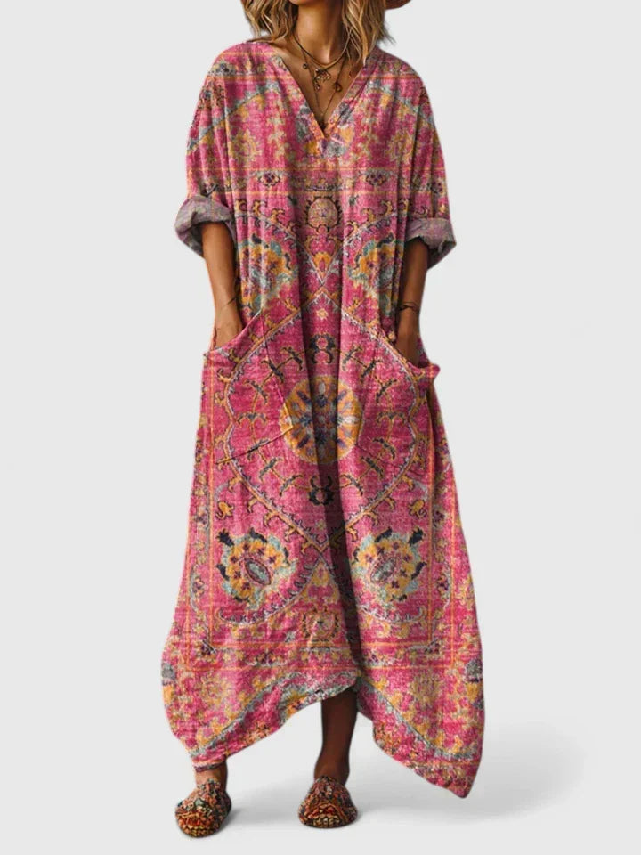 Elegant oversize ficka klänning