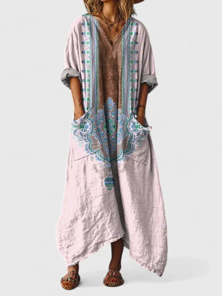 Elegant oversize ficka klänning