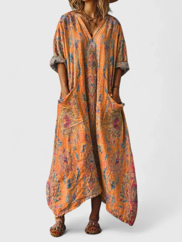 Elegant oversize ficka klänning