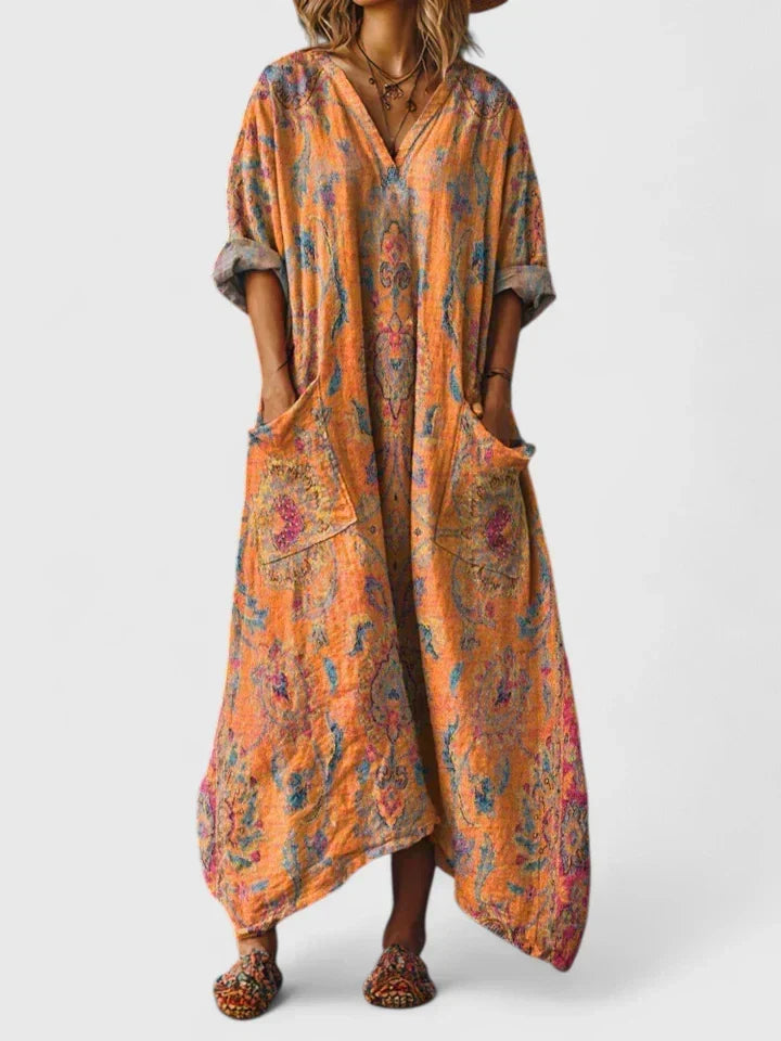Elegant oversize ficka klänning