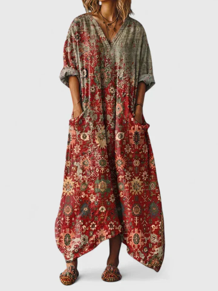 Elegant oversize ficka klänning