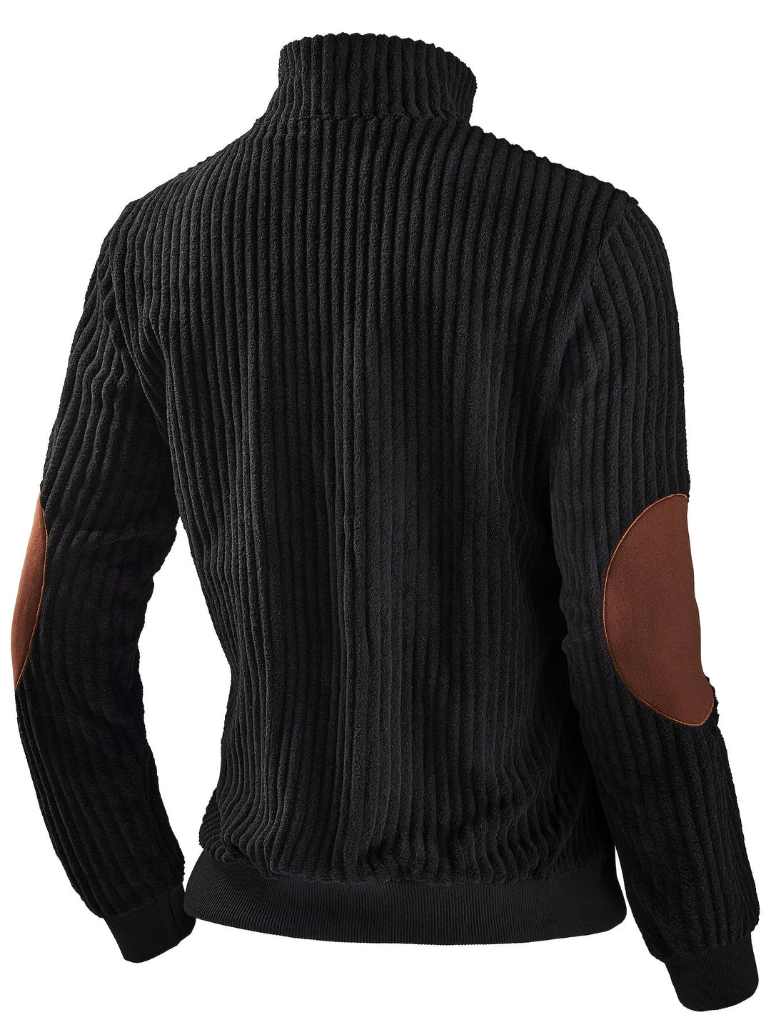 Ribbstickad med kvartsdragkedja pullover