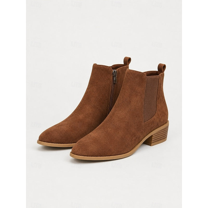 Spetsig tå blockklack ankelboots