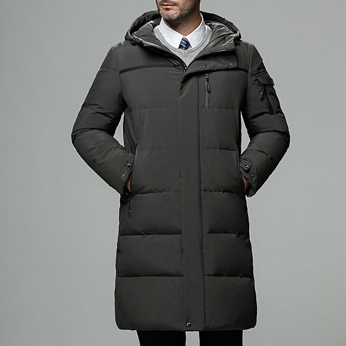 Med huva longline puffer kappa