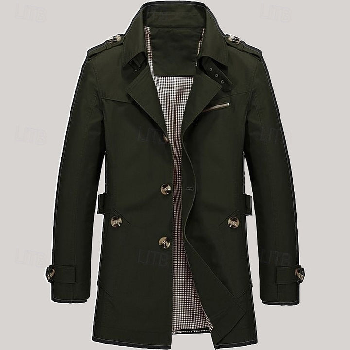 Förfinad enkelknäppt trenchcoat