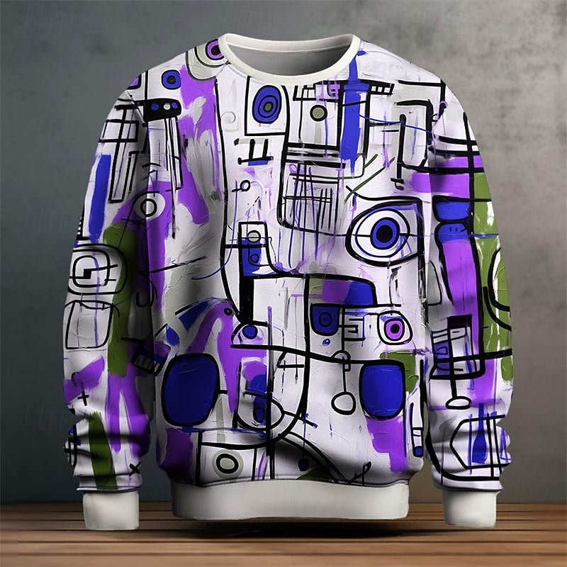 Konstfull rundhalsad sweatshirt