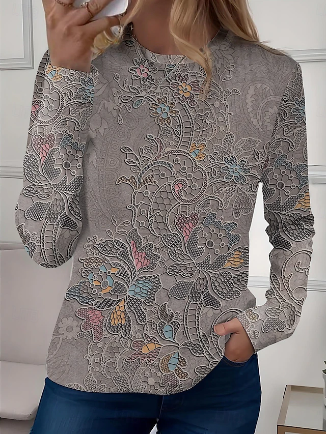 Konstfull långärmad tunika