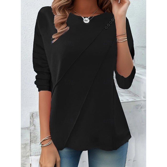 Draped knapp-detalj topp