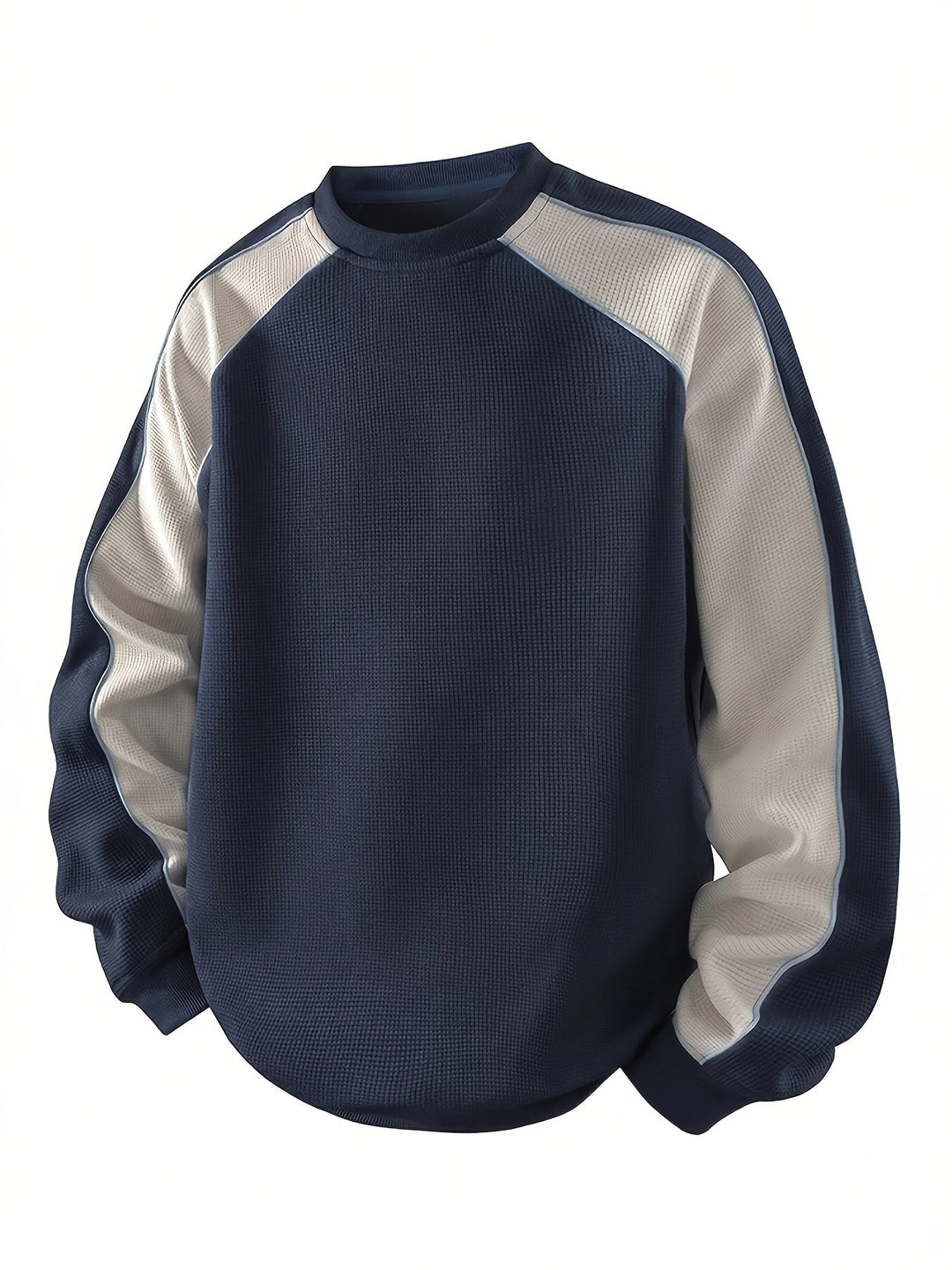 Färgblock rundhalsad sweatshirt