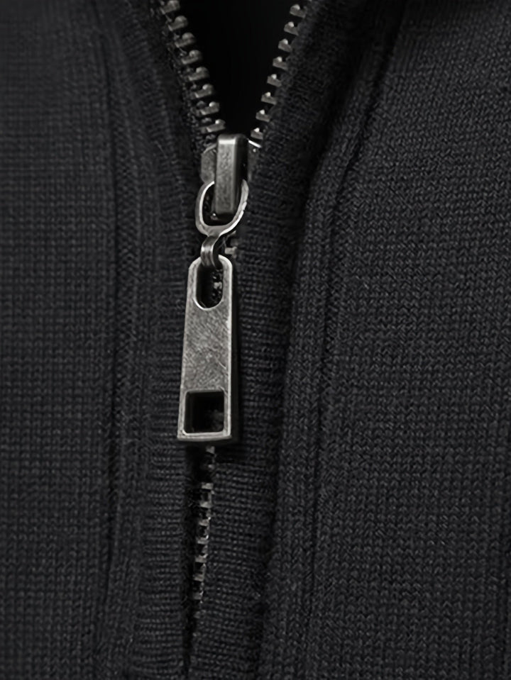 Med kvartsdragkedja stå krage tröja