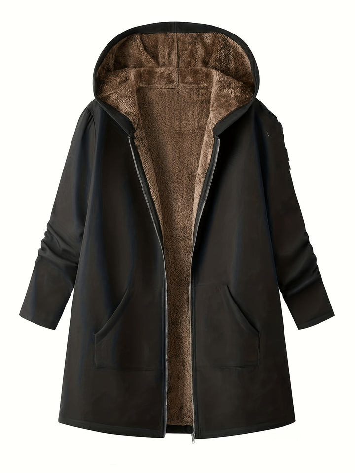 Mysig med huva longline kappa