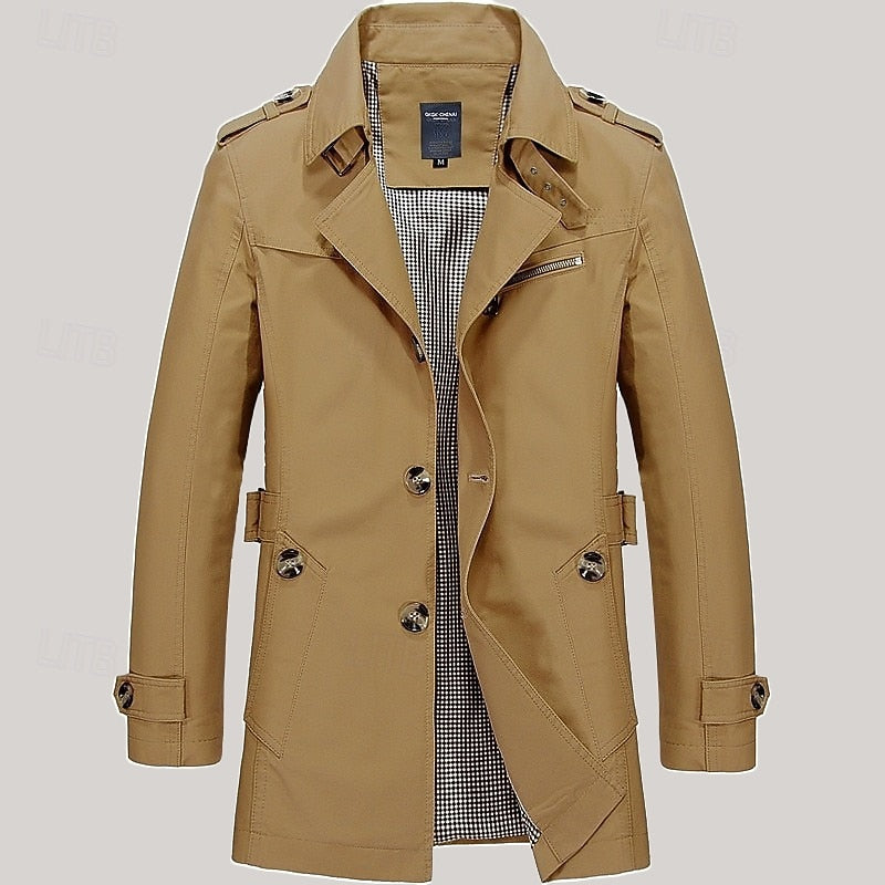 Förfinad enkelknäppt trenchcoat