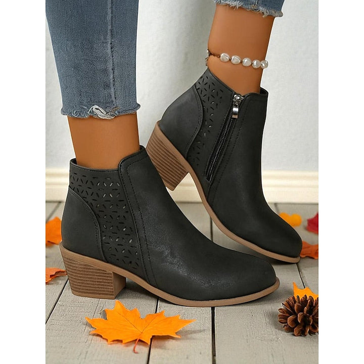Cutout låg-klack ankelboots