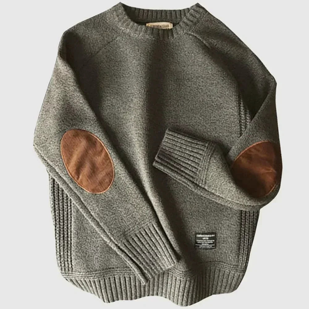 Klassisk elbow-patch tröja