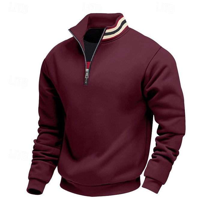 Med kvartsdragkedja med ståkrage pullover