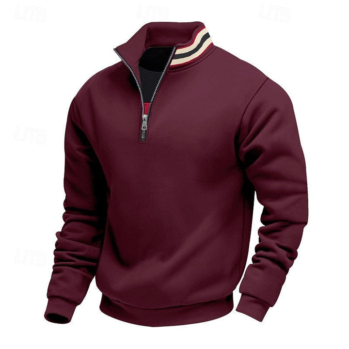 Med kvartsdragkedja med ståkrage pullover
