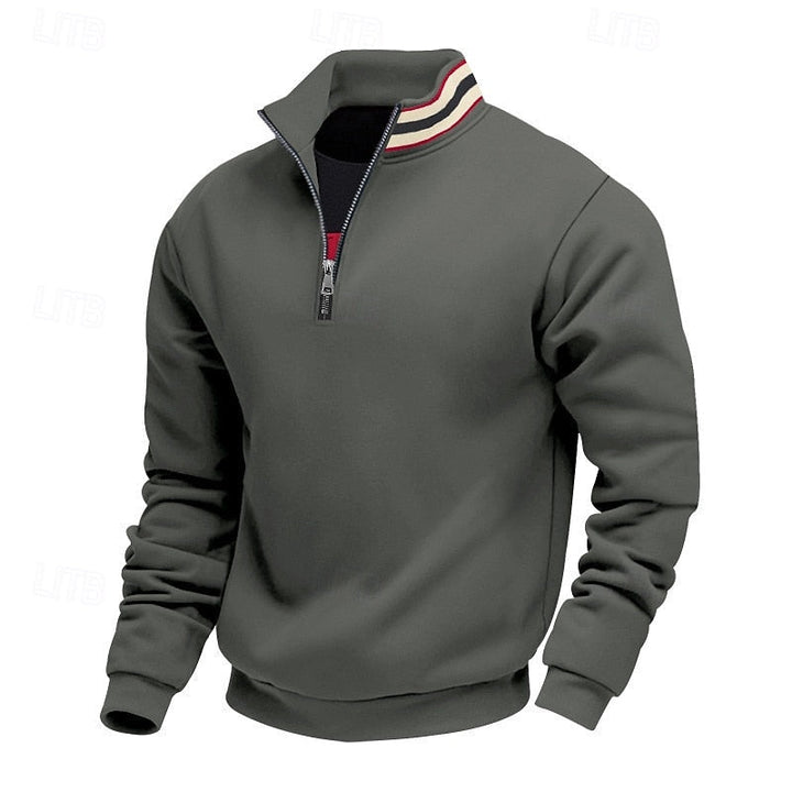 Med kvartsdragkedja med ståkrage pullover