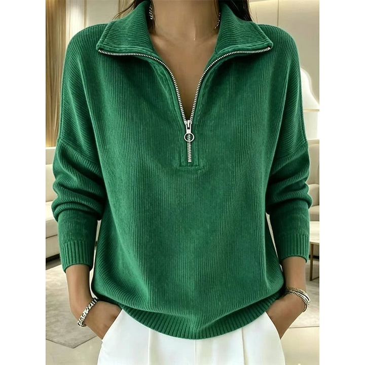Med kvartsdragkedja kragförsedd pullover