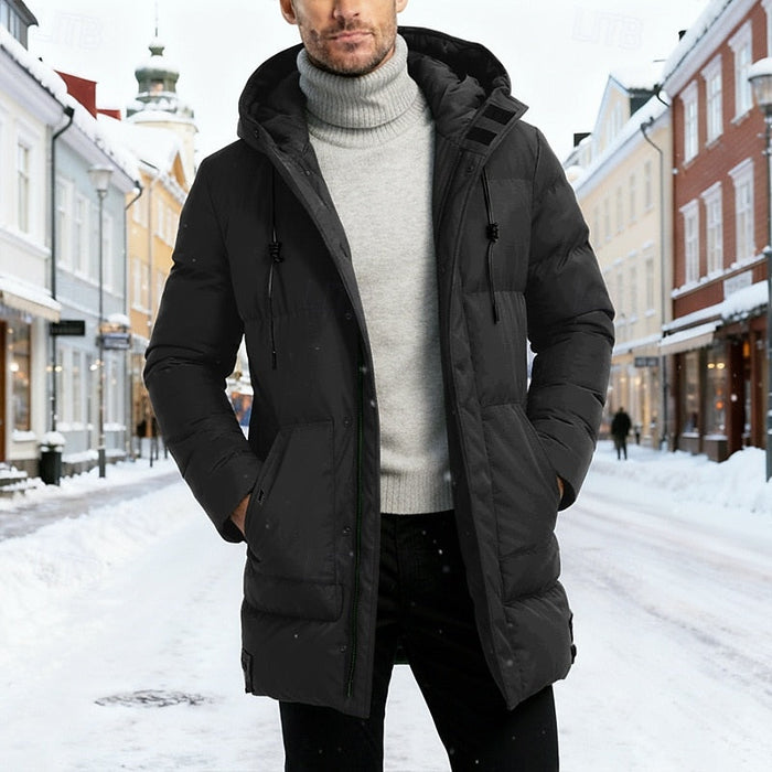 Med huva longline vinter kappa