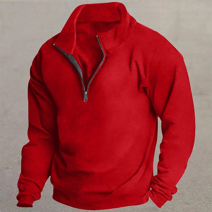 Med kvartsdragkedja stående krage pullover