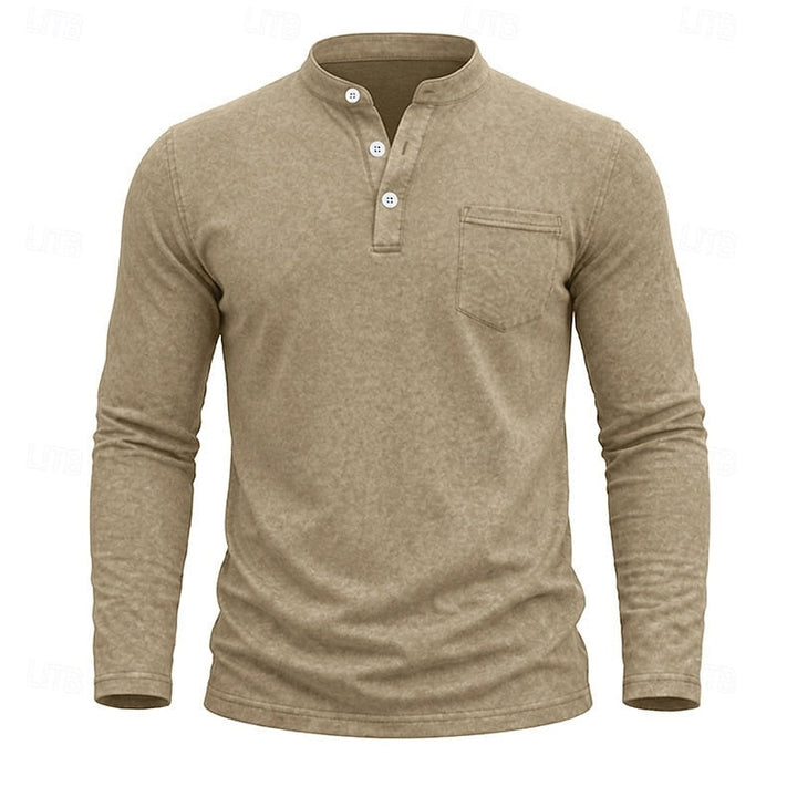 Klassisk henley långärmad skjorta