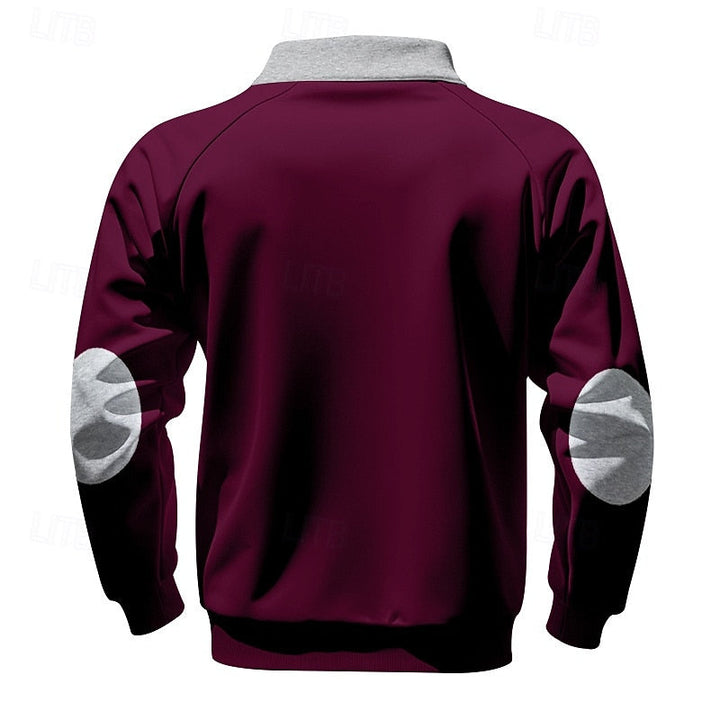 Med kvartsdragkedja färg block pullover