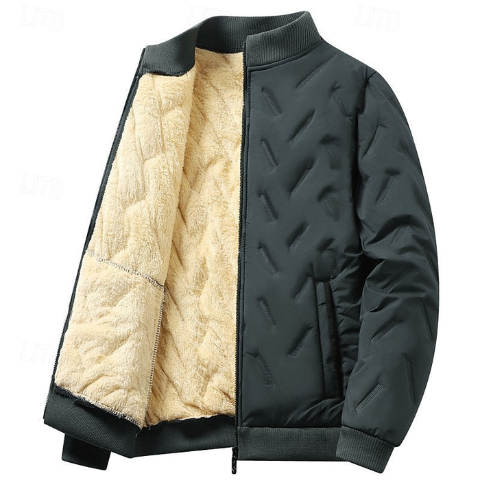 Strukturerad quiltad bomber jacka
