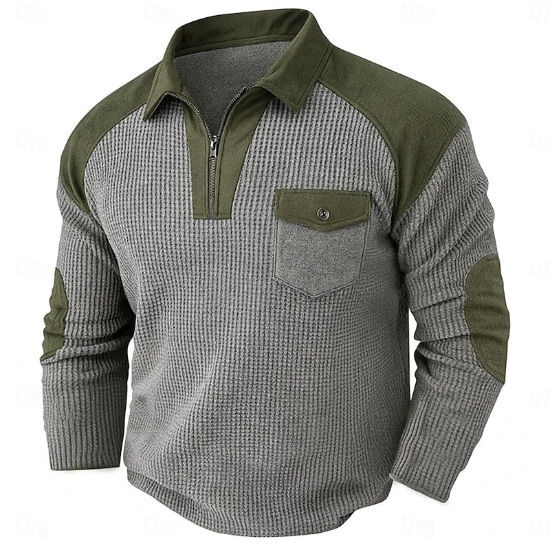 Med kvartsdragkedja strukturerad pullover