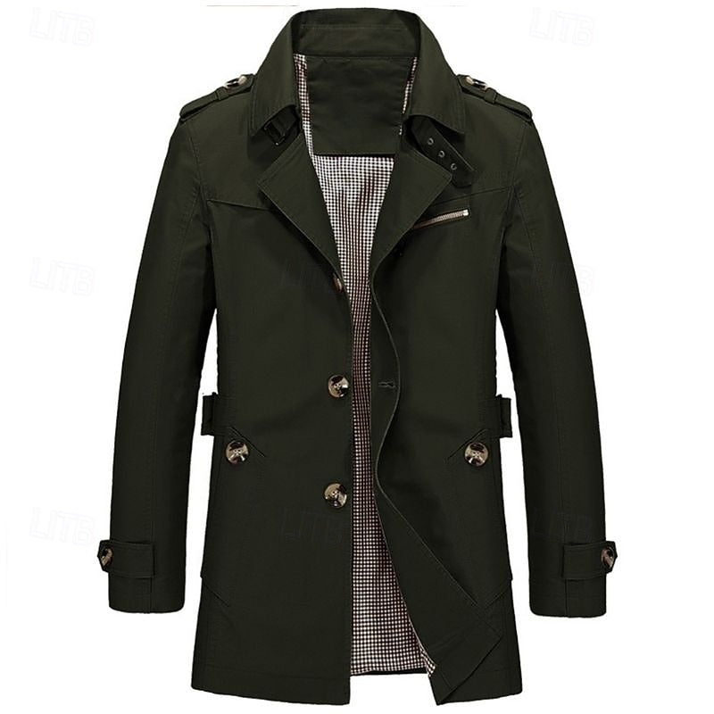 Förfinad enkelknäppt trenchcoat