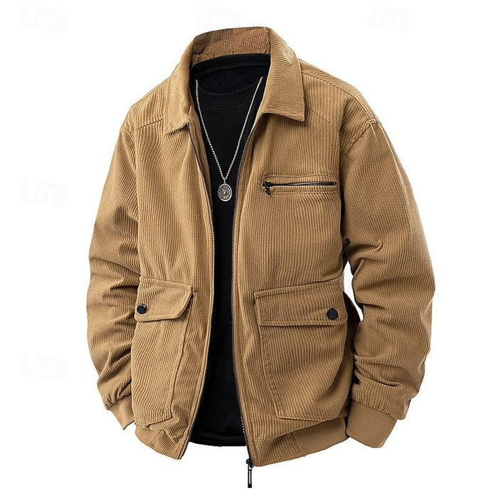 Ribbstickad lapel jacka