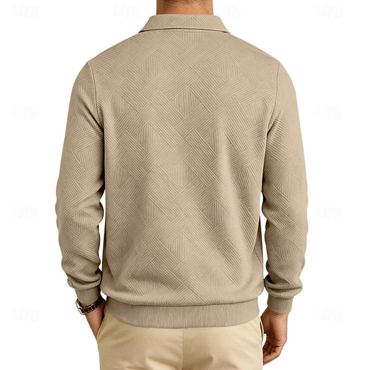 Strukturerad med kvartsdragkedja pullover