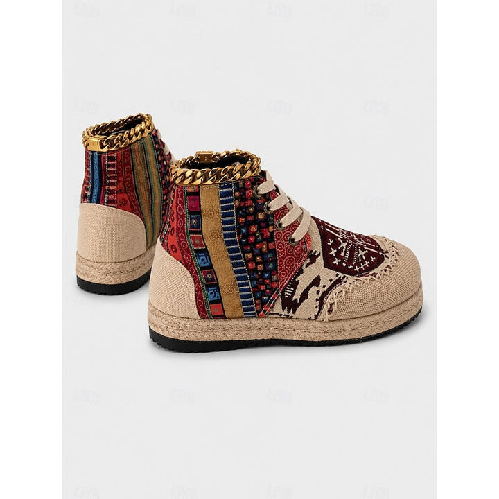 Boho mönstrad höga sneakers