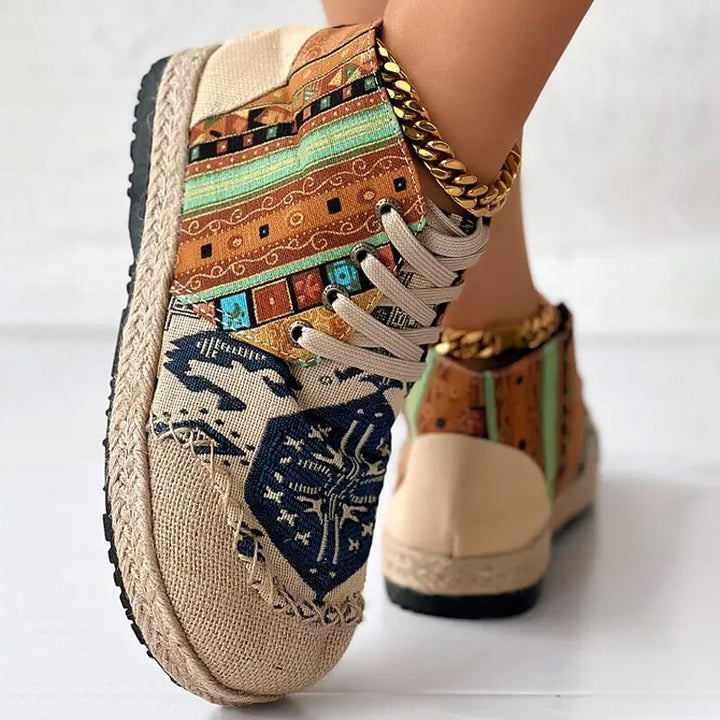 Boho mönstrad höga sneakers