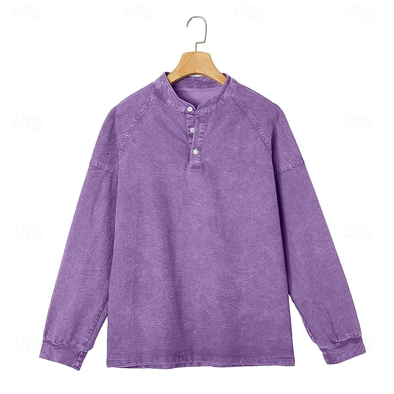 Vintage washed henleytröja