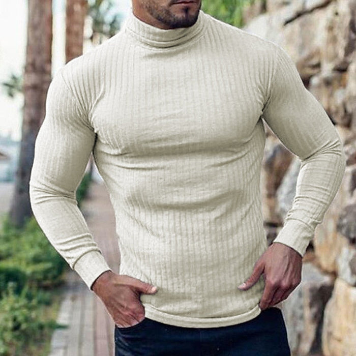 Förfinad ribbstickad polotröja