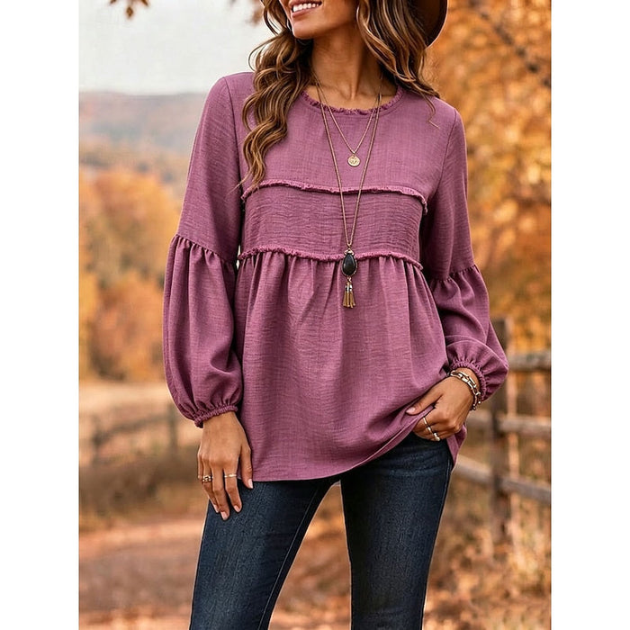 Avslappnad peplum blus