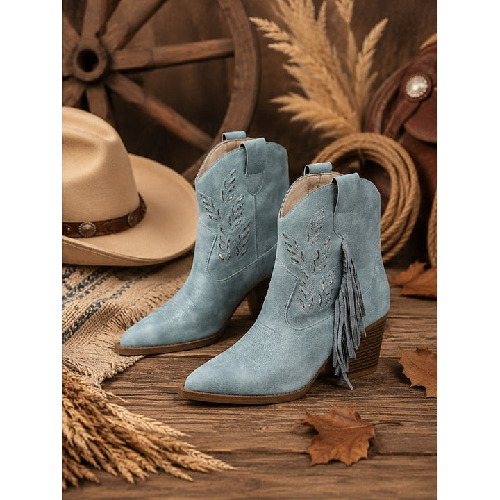 Tasseled western ankelboots
