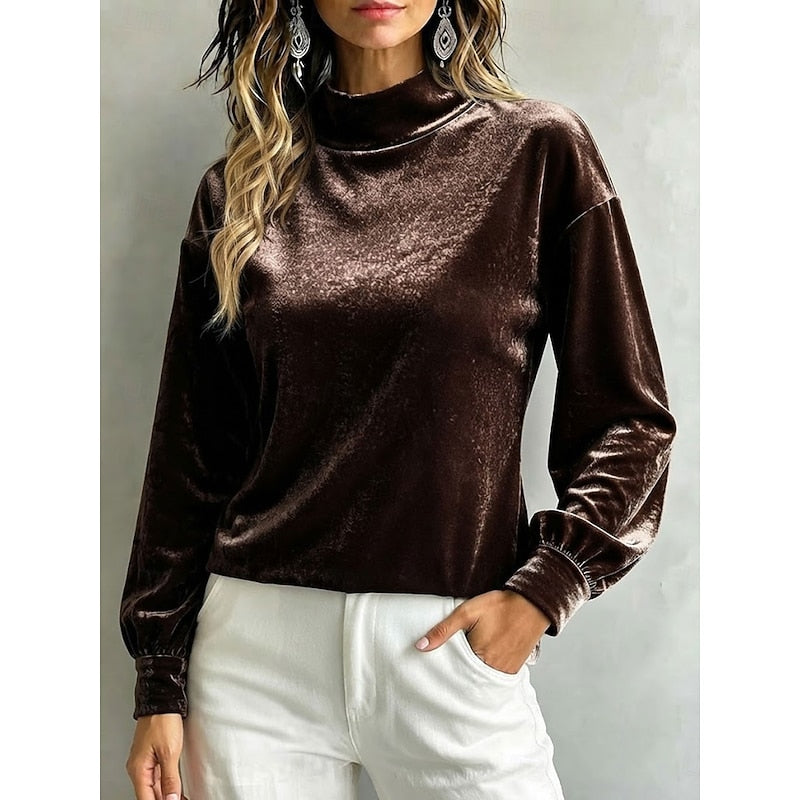 Elegant mock hals blus