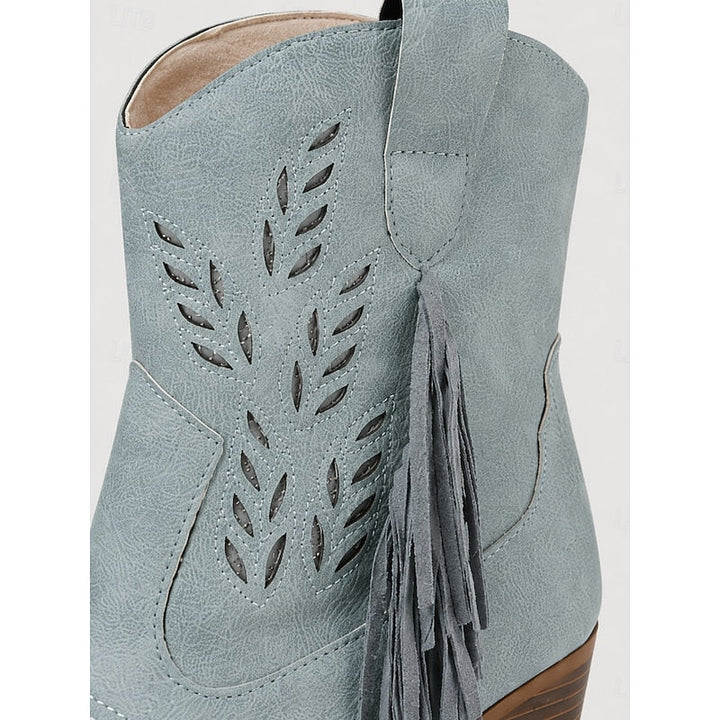 Tasseled western ankelboots