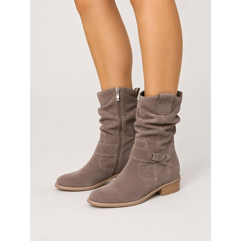 Slouchy spänne ankelboots