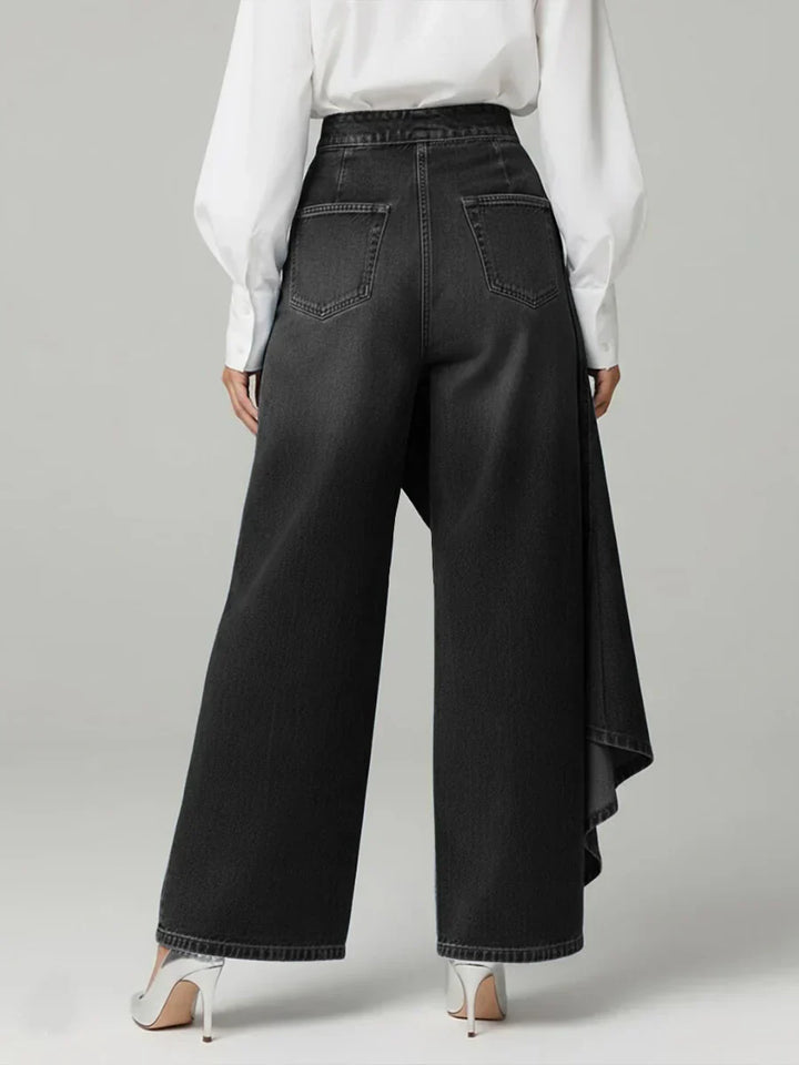 Elegant hög waisted med vida ben byxor