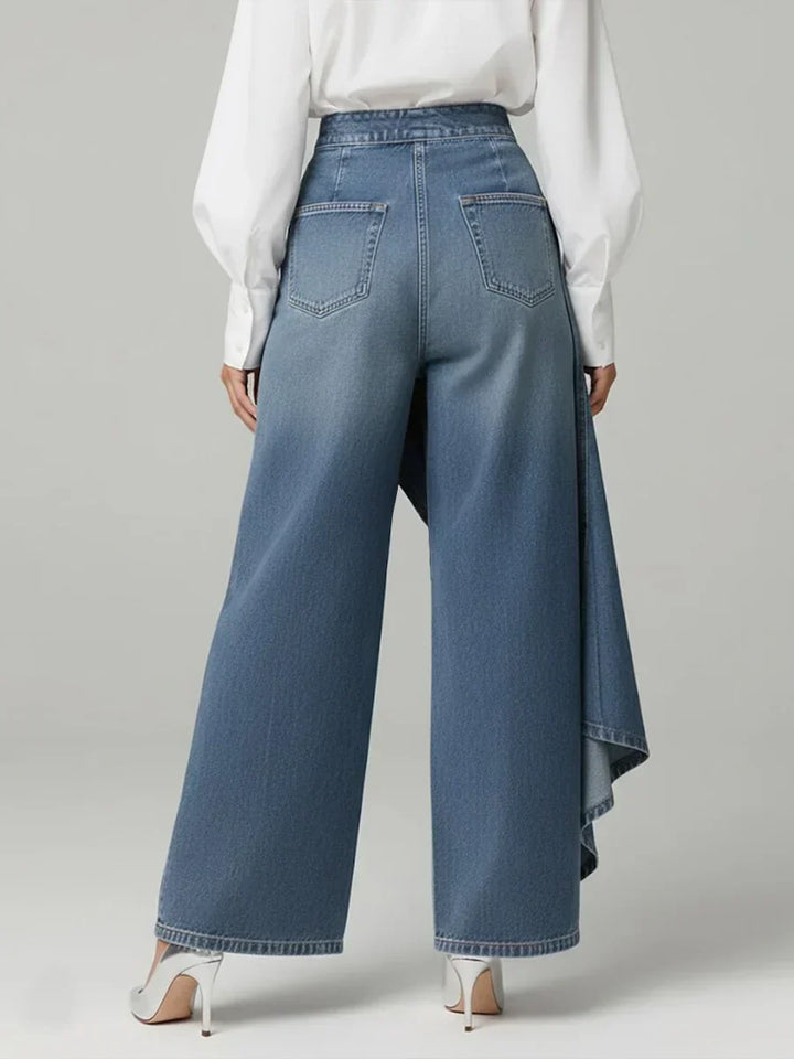 Elegant hög waisted med vida ben byxor