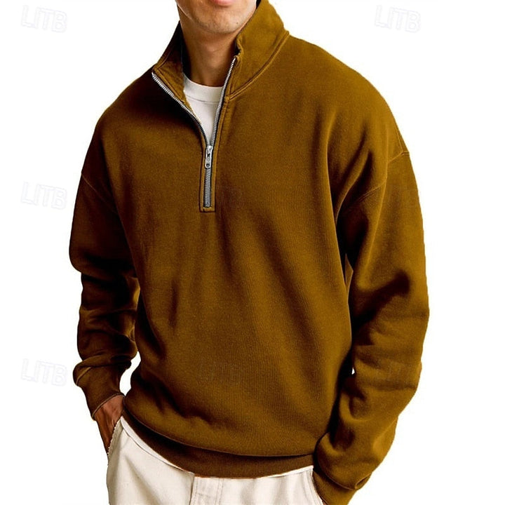 Med kvartsdragkedja sweatshirt