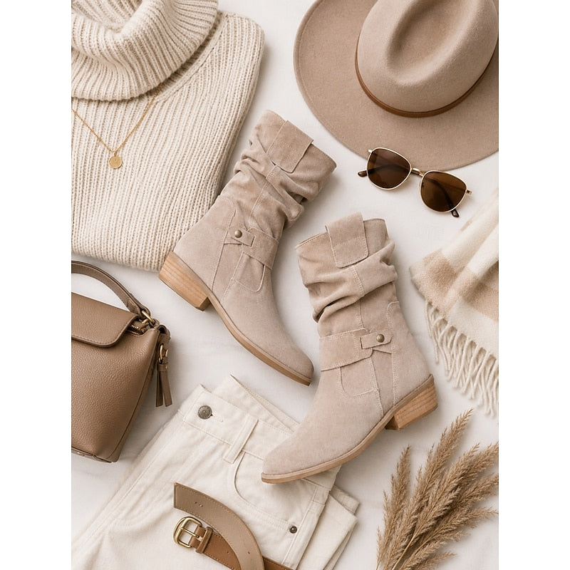 Slouchy spänne ankelboots